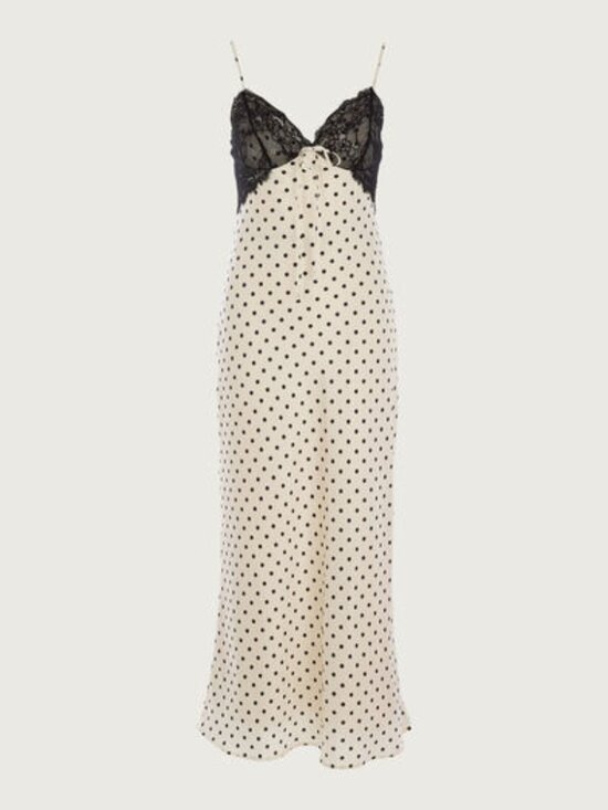Thirty/Thirty Satin & Lace Polka Dot Dress XL